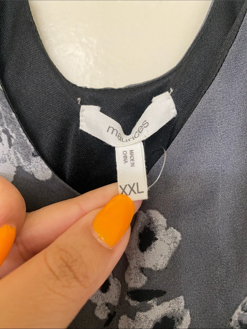 Maurices Gray Floral Slip Dress with Spaghetti Straps - Picture 2 of 4